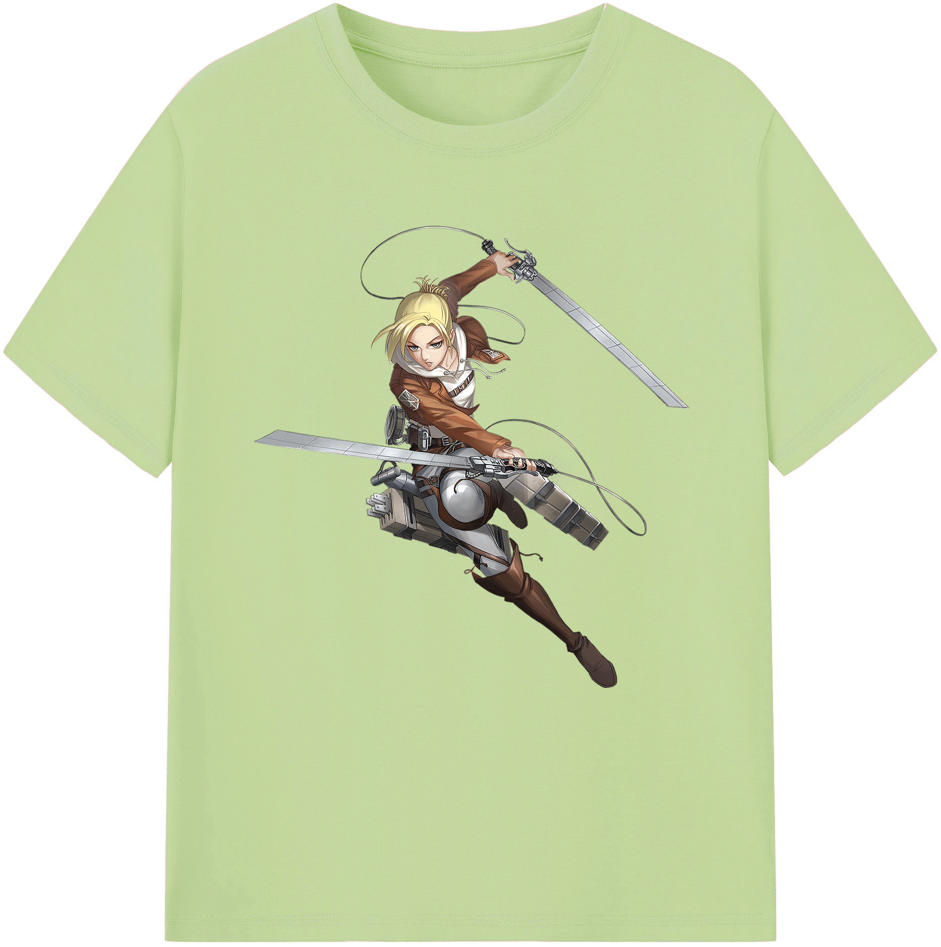 （画像用） 進撃の巨人 アニ・レオンハート Attack on Titan Annie Leonhart 綿100％半袖Tシャツ（フロントプリント）